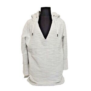 Soft Surroundings Womens size M Hoodie Marled Gray Tan White Pockets         T15